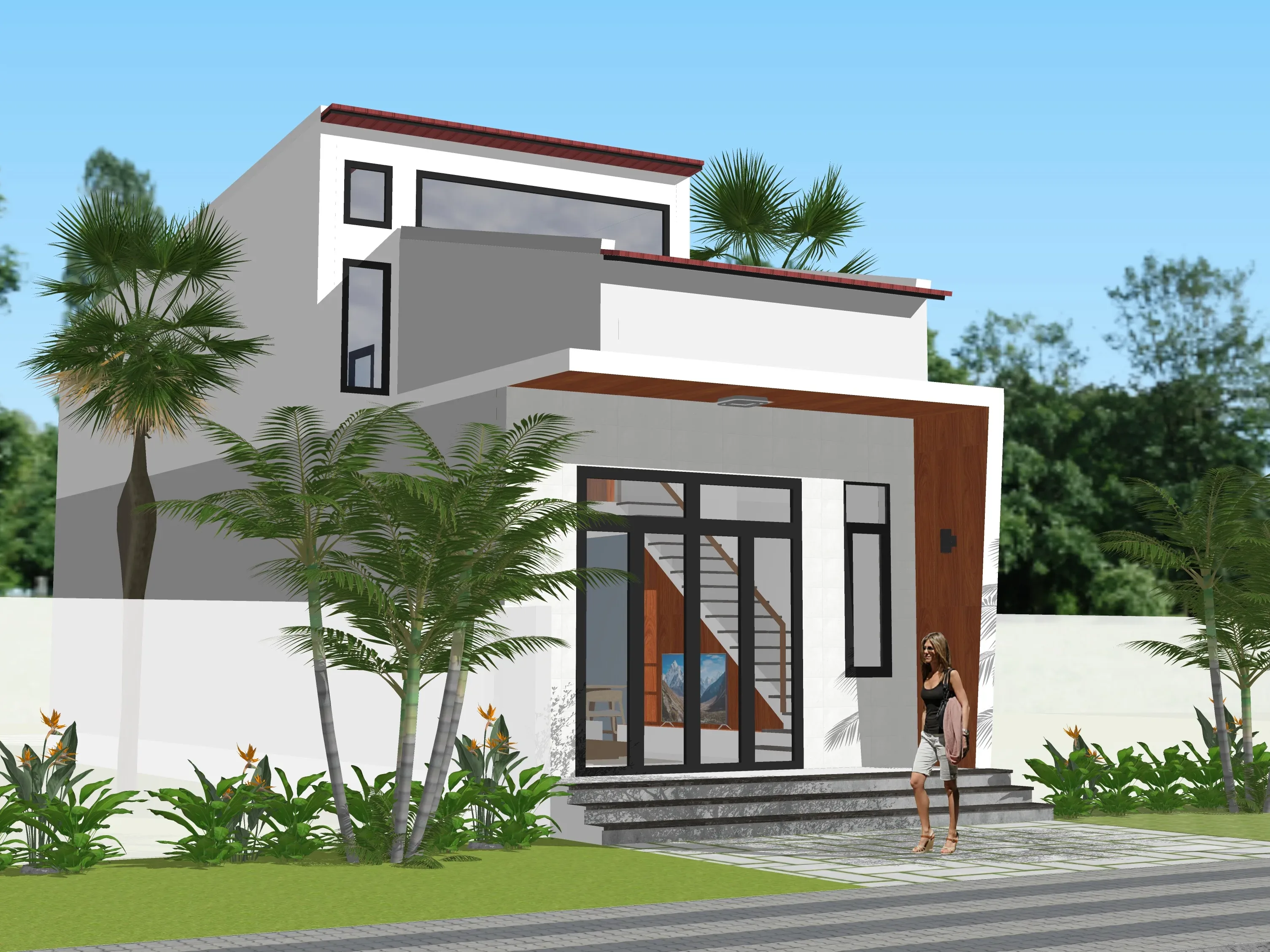 Narrow house option one render