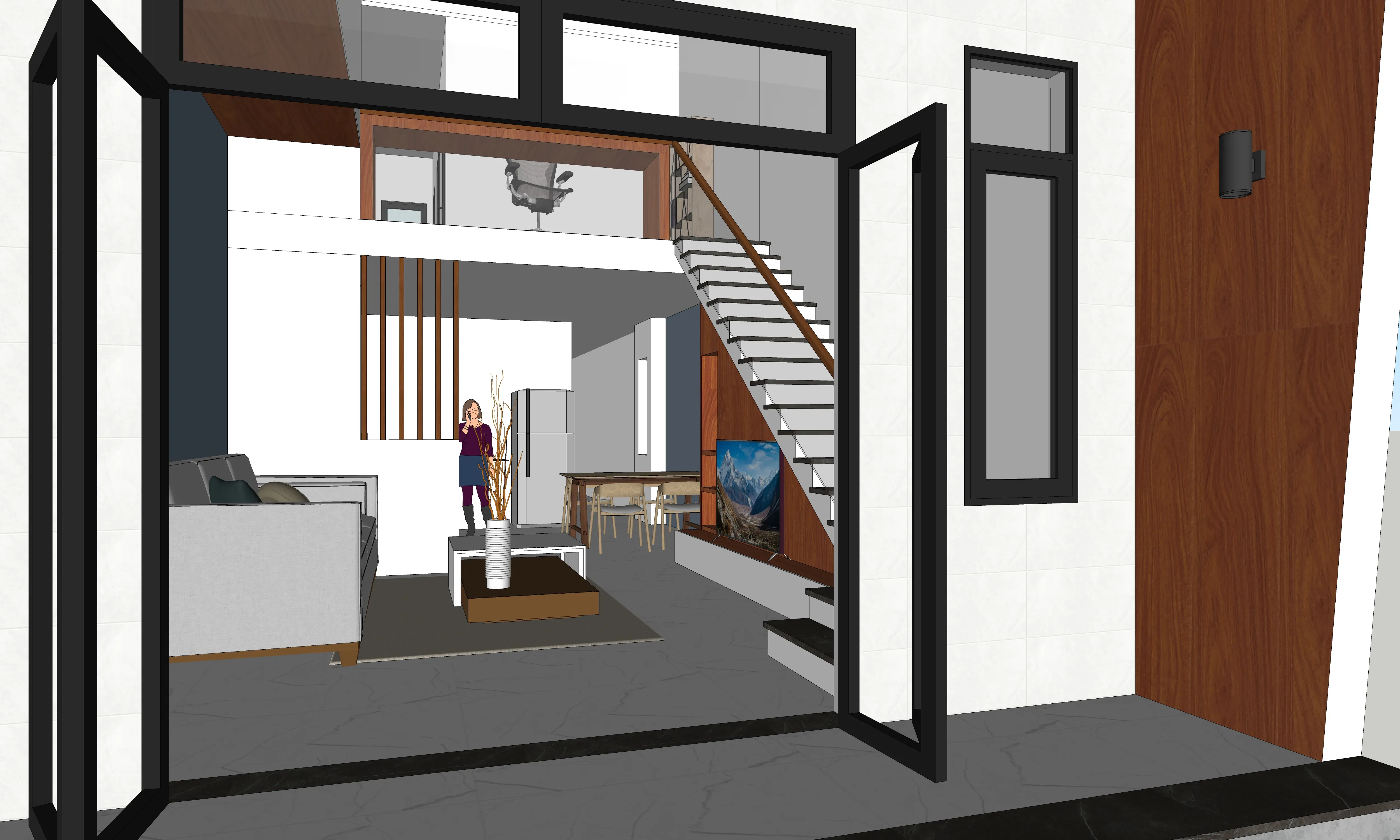 Narrow house option one render
