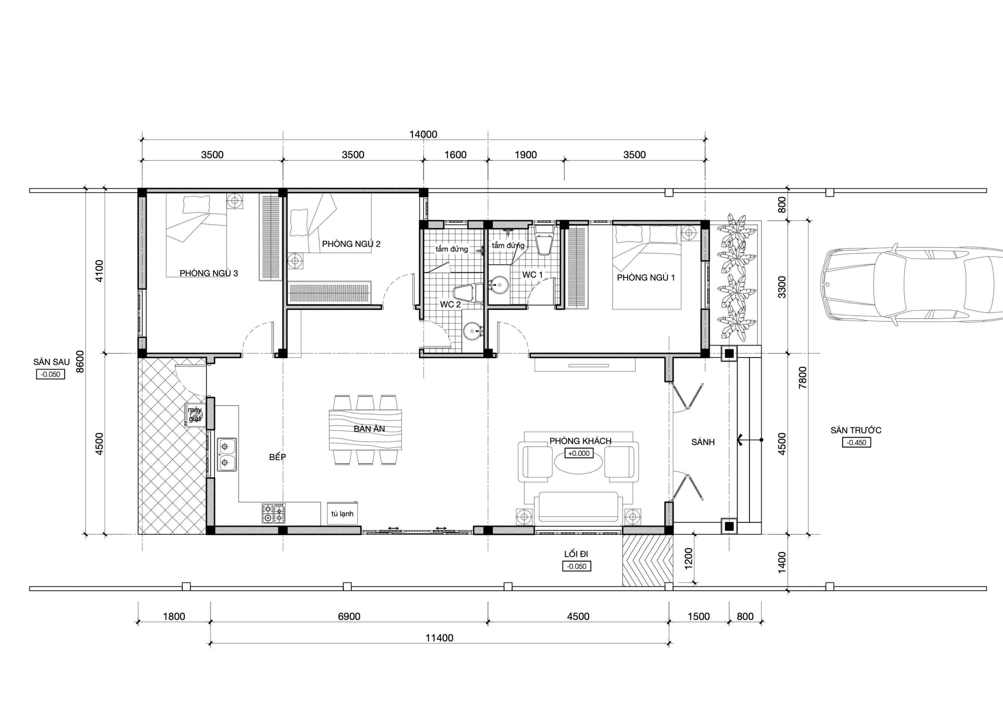 Small detached house front view